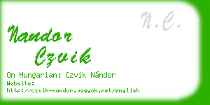 nandor czvik business card